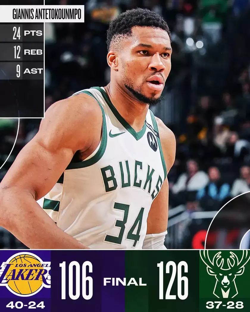 雄鹿队球员荣获本月最佳防守球员